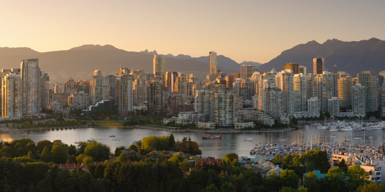 Temp labour in vancouver with a sunset